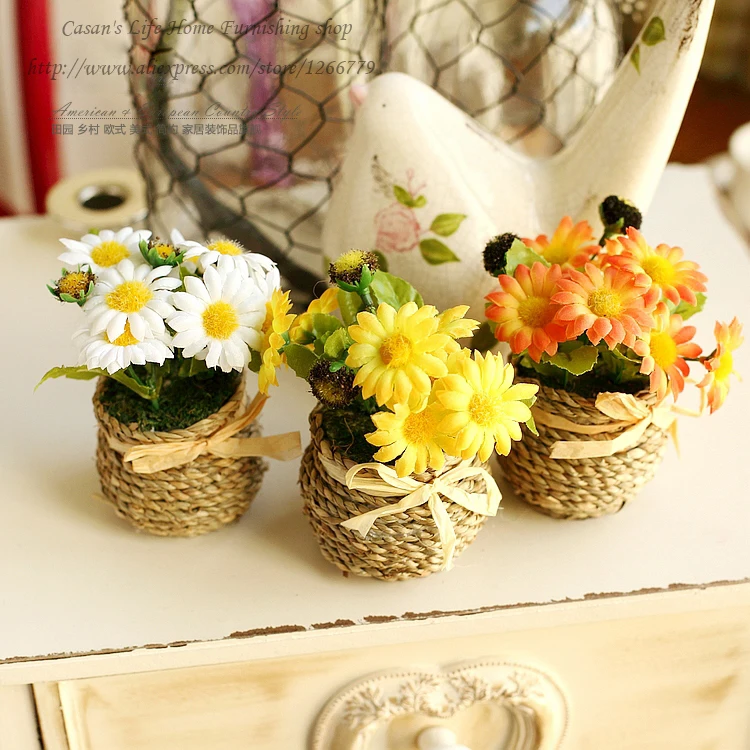 Мини цветочный горшок в пасторальном стиле для моделирования рисовых трубок и