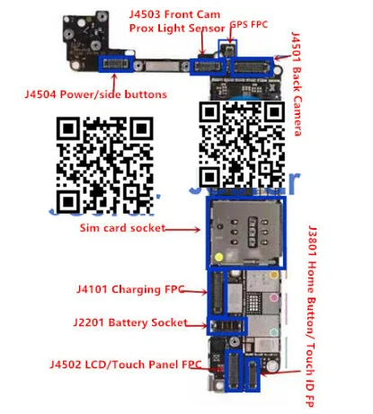 1 компл./лот для iphone 7 4 полный FPC connoctors передний задний carmera зарядка