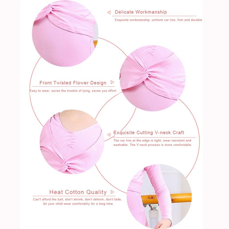 Детский танцевальный костюм TIEJIAN короткий топ с длинным рукавом из хлопка для