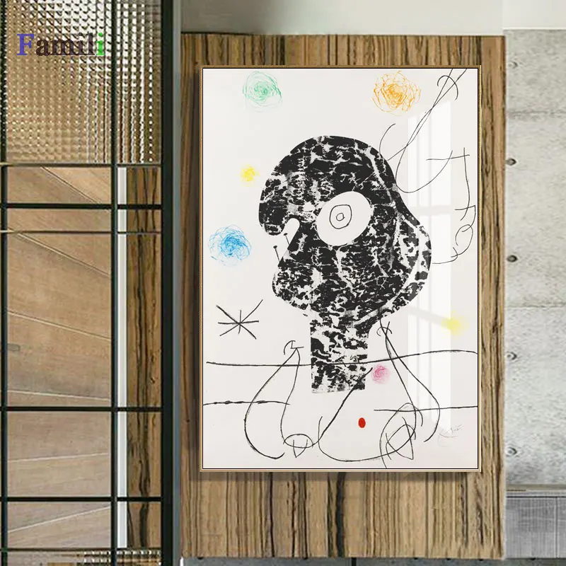 Красный Joan Miro affiche винтажные абстрактные акварельные настенные художественные плакаты и принты, известная картина на холсте, украшение для дома в гостиную - Цвет: Красный