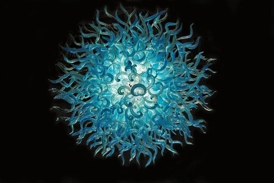

Top Design Livingroom Decoration Blue Colored Ball Hand Blown Glass Chandelier Lighting