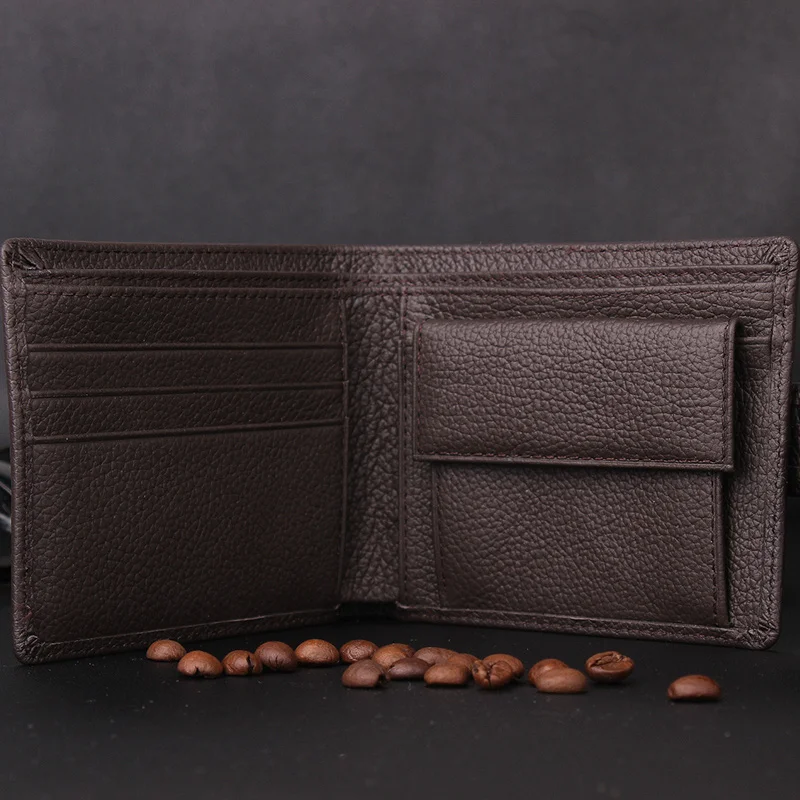 Винтажные мужские кошельки из натуральной кожи Короткие повседневные держатель