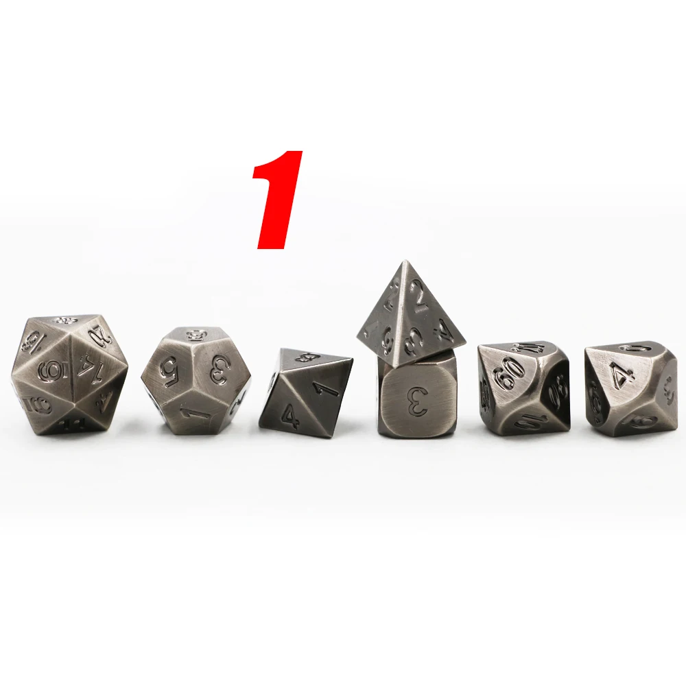 IMDG 7 шт./компл. креативная РПГ игра кости многогранные металлические DND покрытие