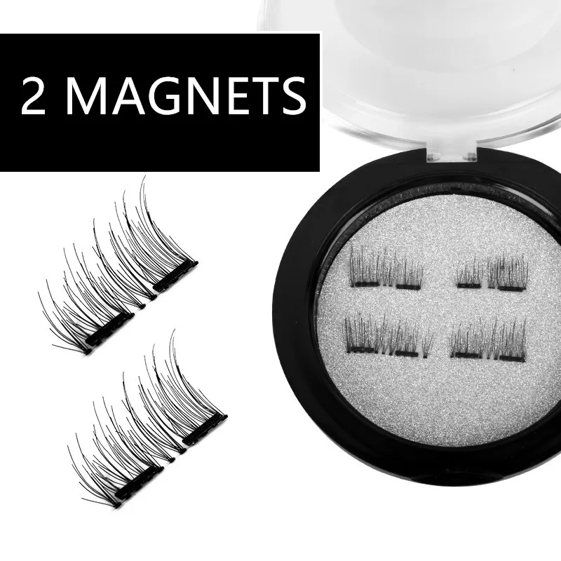 2018 Lashes Magnetic 3D Double Magnet Flase Eyelashes 1Pair Wearing Without Glue Natural Various Style Makeup With Box | Красота и