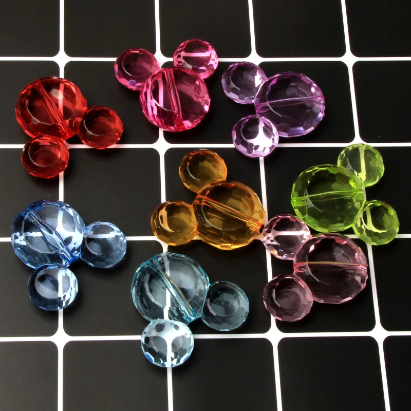 Разноцветные 3D твердые Микки Маус голова акриловые бусины для самостоятельного