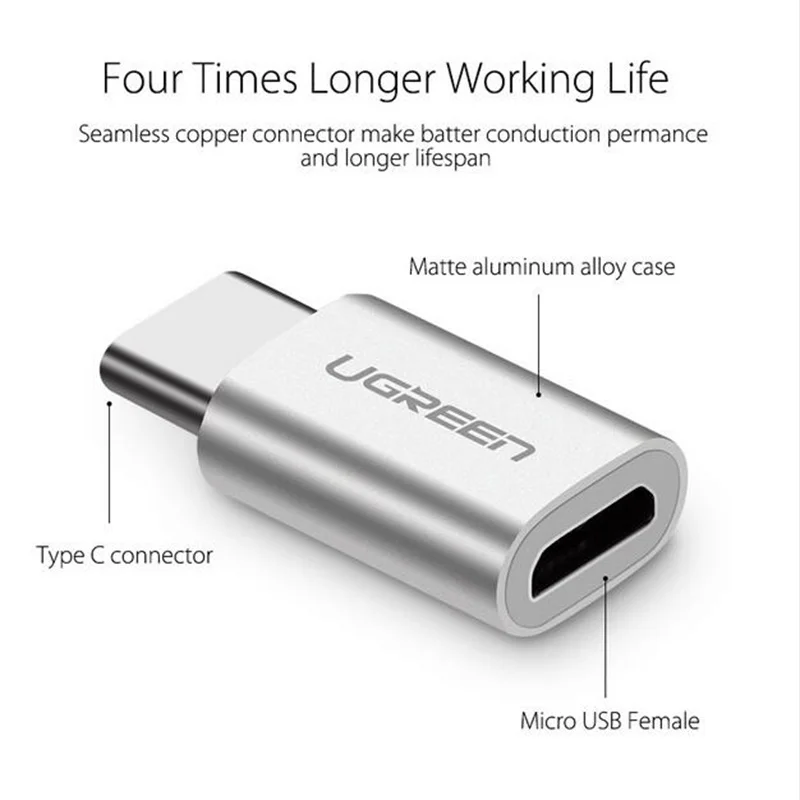 Ugreen micro usb к type c адаптер зарядный кабель конвертер для samsung s9 huawei xiaomi зарядное устройство usb c otg адаптер телефона Android