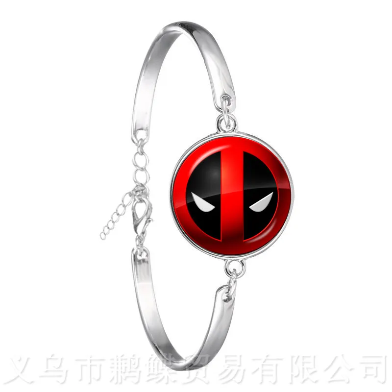 2020 New Deadpool 18mm Round Glass Dome Trendy Cartoon Characters Chain Bangle Gift For Women Men | Украшения и аксессуары