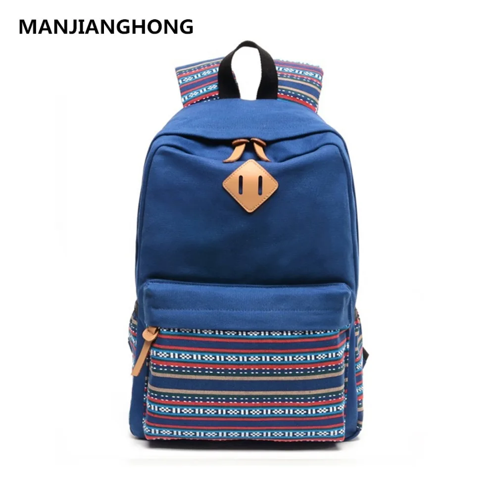 MANJIANGHONG 2017 Новый Холст Рюкзак Для Женщин Девушки Школьные Сумки Милые Рюкзаки childre