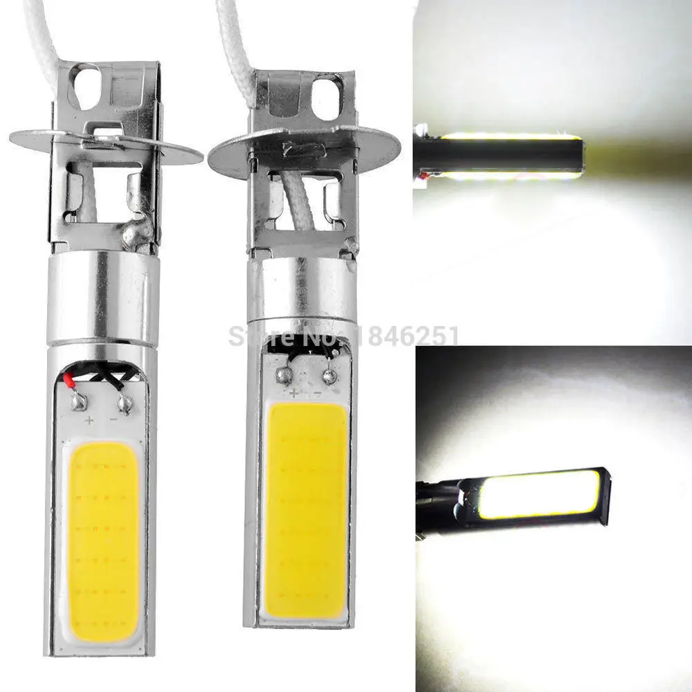 

2PCS H3 10W High Power Xenon White SMD LED Light COB Bulb DRL Driving Fog Lamp