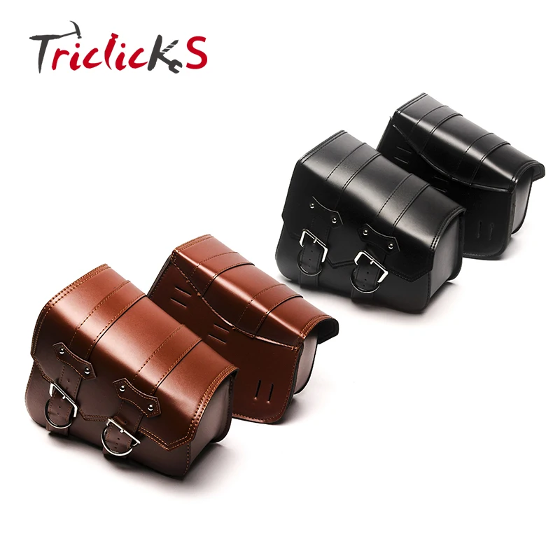 Triclicks искусственная кожа седельная сумка мотоцикл седло сумки L & R сторона