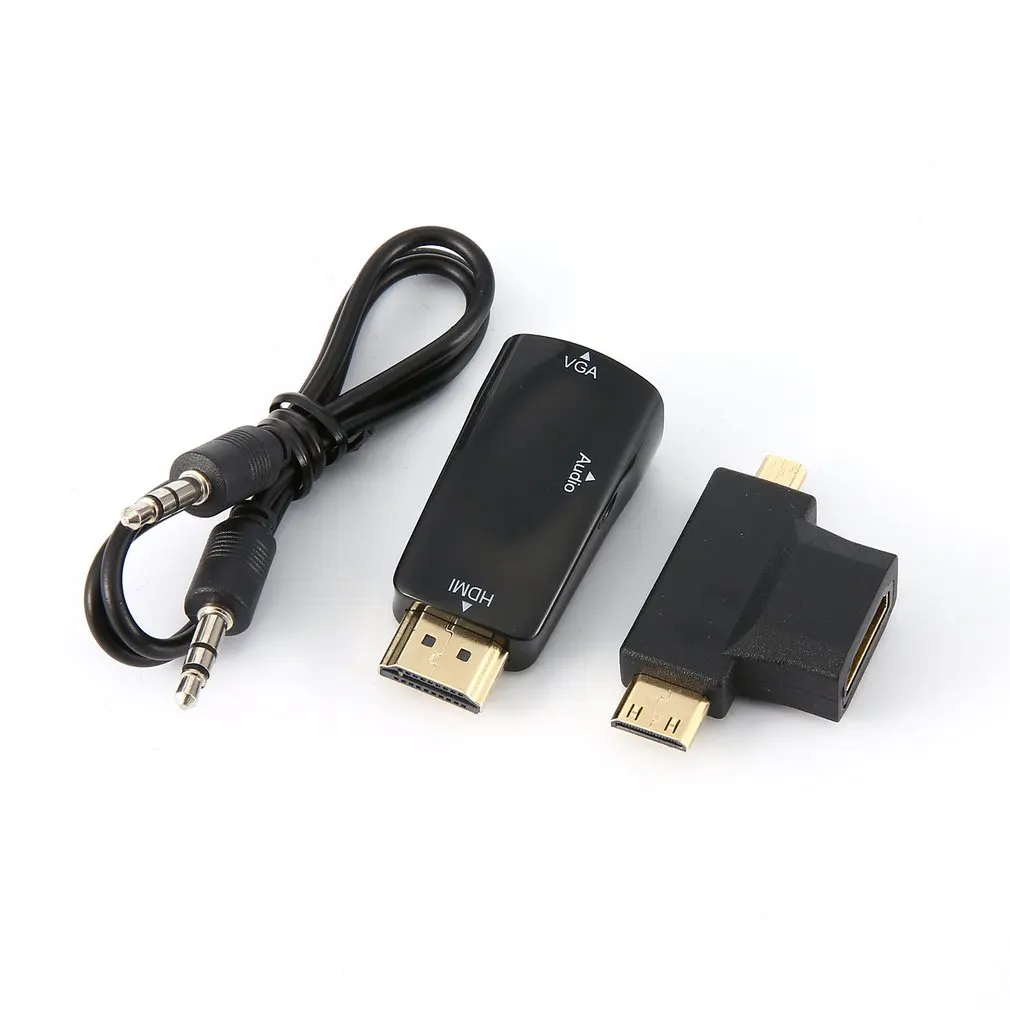 HDMI к VGA конвертер с аудио кабелем папа женскому для ПК ноутбука планшета