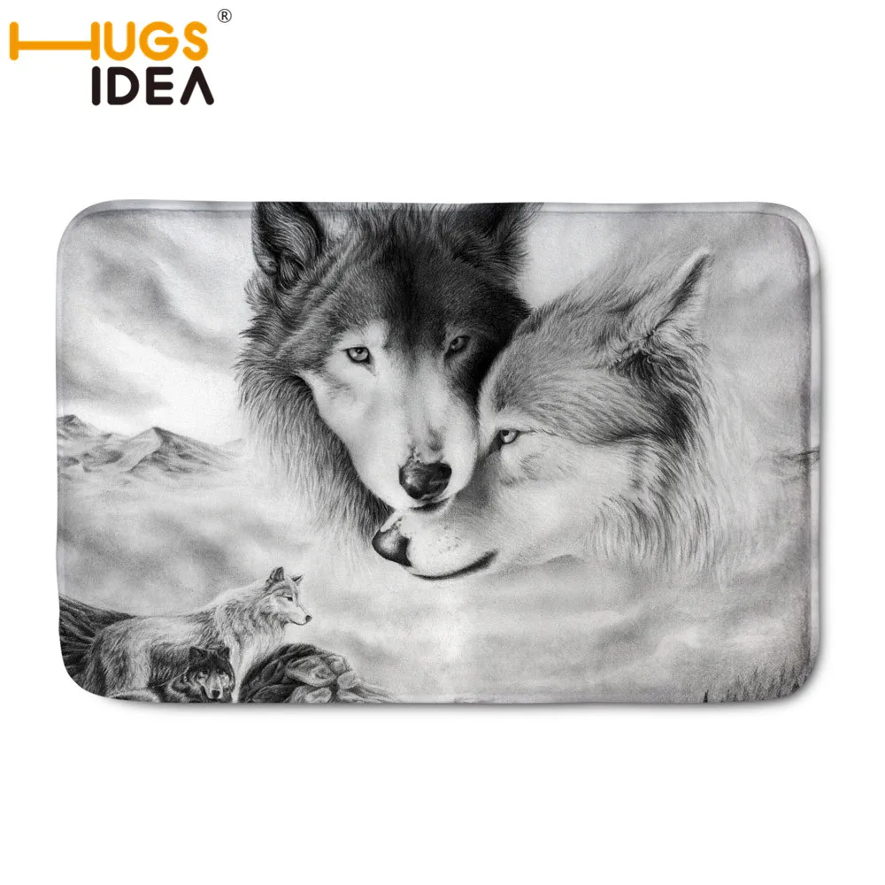 Коврик для ванной HUGSIDEA Wolf впитывающий мягкий Противоскользящий коврик комнаты