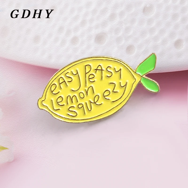 GDHY Милая брошь в виде лимона &quotпроще простого Lemon Squeezy&quot желтый лимон эмаль на