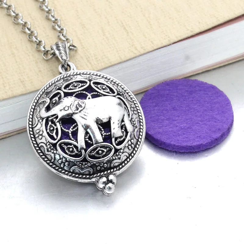

1pcs Aroma Diffuser Necklace Open Antique Vintage Lockets Pendant Perfume Essential Oil Aromatherapy Locket Necklace With Pads