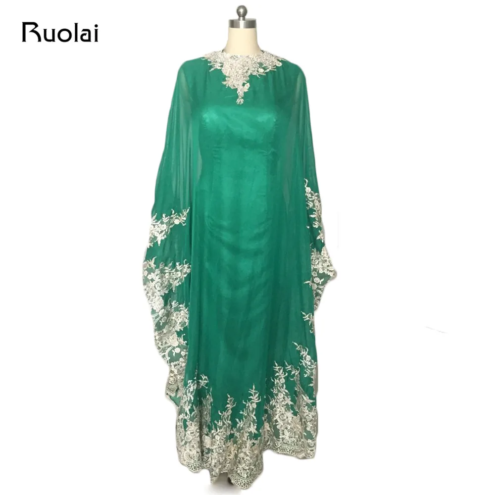 Настоящая фотография мусульманские Вечерние платья длинные шифоновые