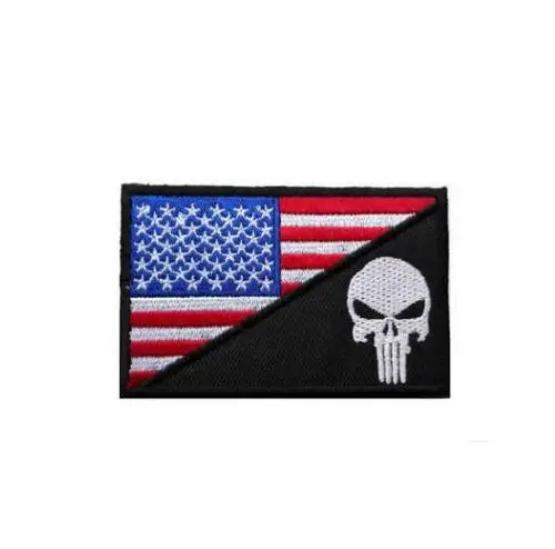 A Американский флаг вышивка Каратель нарукавная повязка аксессуары к военной униформе значок стикер крючок нарукавная повязка тактическая одежда ткань - Цвет: A