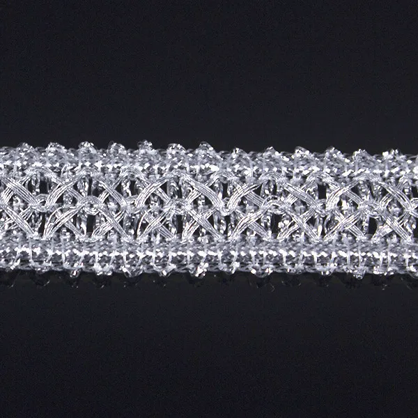 Плетеные серебряные металлические украшения кружевная Лента отделка вышитая