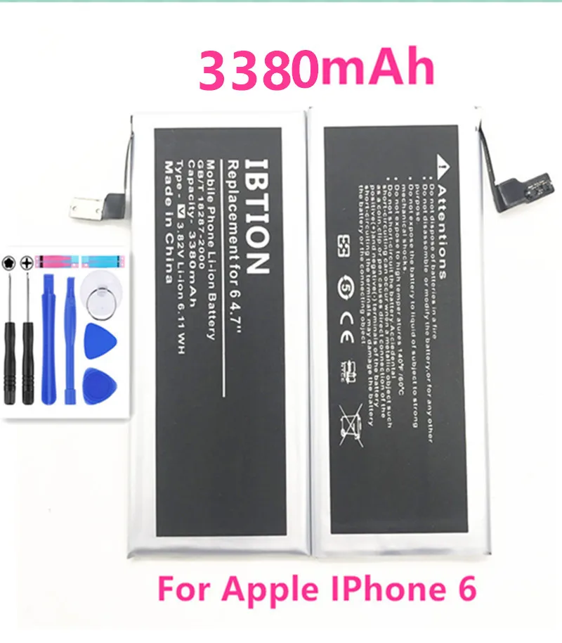 IBTION 3380 mAh Замена использовать для Apple IPhone 6 батарея Iphone 6G + Бесплатные