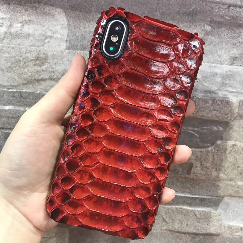 

Роскошный чехол из натуральной кожи питона для iPhone X, XS, Оригинальный чехол из натуральной змеиной кожи для iPhone XS, X, чехлы для телефонов