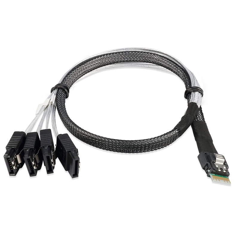 Cabledeconn мини SAS38P SFF-8654 до 4 * SATA кабель для синхронизации данных сервер передачи 0 5 м 1