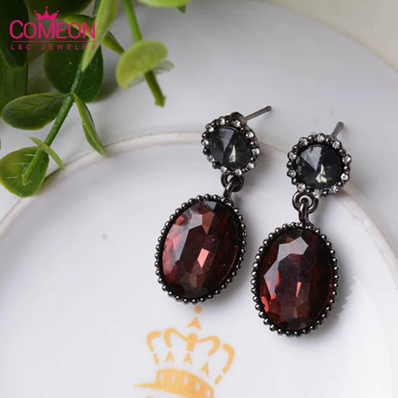 19 цветов блестящие элегантные серьги подвески с искусственным драгоценным
