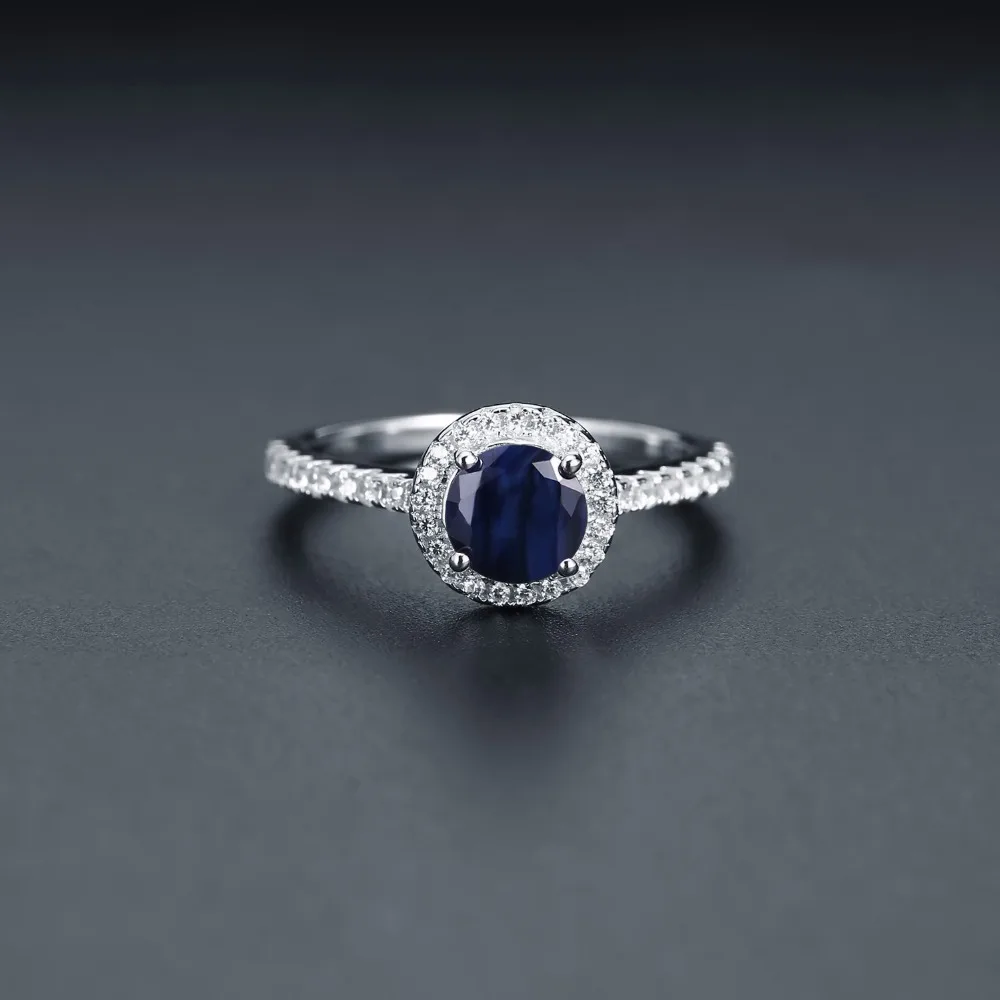 Драгоценный камень балет 1.84Ct натуральный круглый синий сапфир Изящные ювелирные