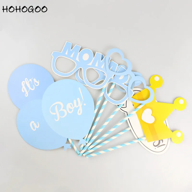 HOHOGOO 12 шт./компл. детский душ реквизит для фотографий розовый девочка синий