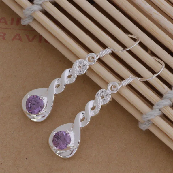 Серьги с серебряным покрытием модные женские Украшения AAA CZ опт WE 079|womens earings