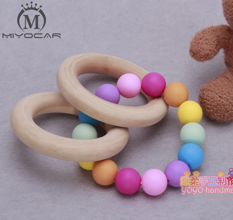 MIYOCAR Прорезыватель для зубов детский прорезыватель игрушка деревянный радуга