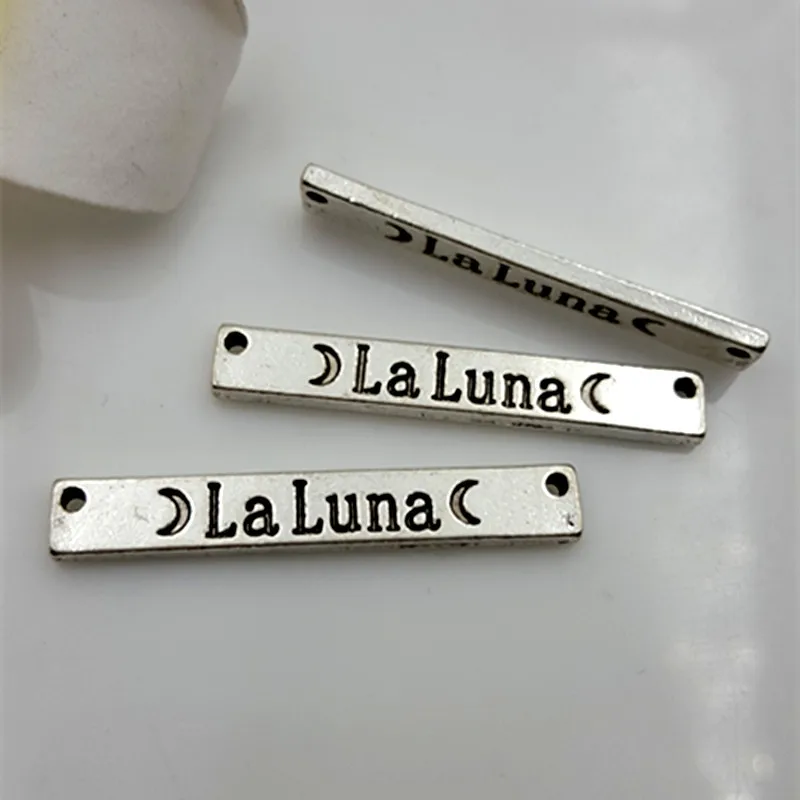 100 PCS Ancient Silver Witch Lettering La Luna Dangle Moon Goddess For Diy Bracelets Necklace Jewelry | Украшения и аксессуары