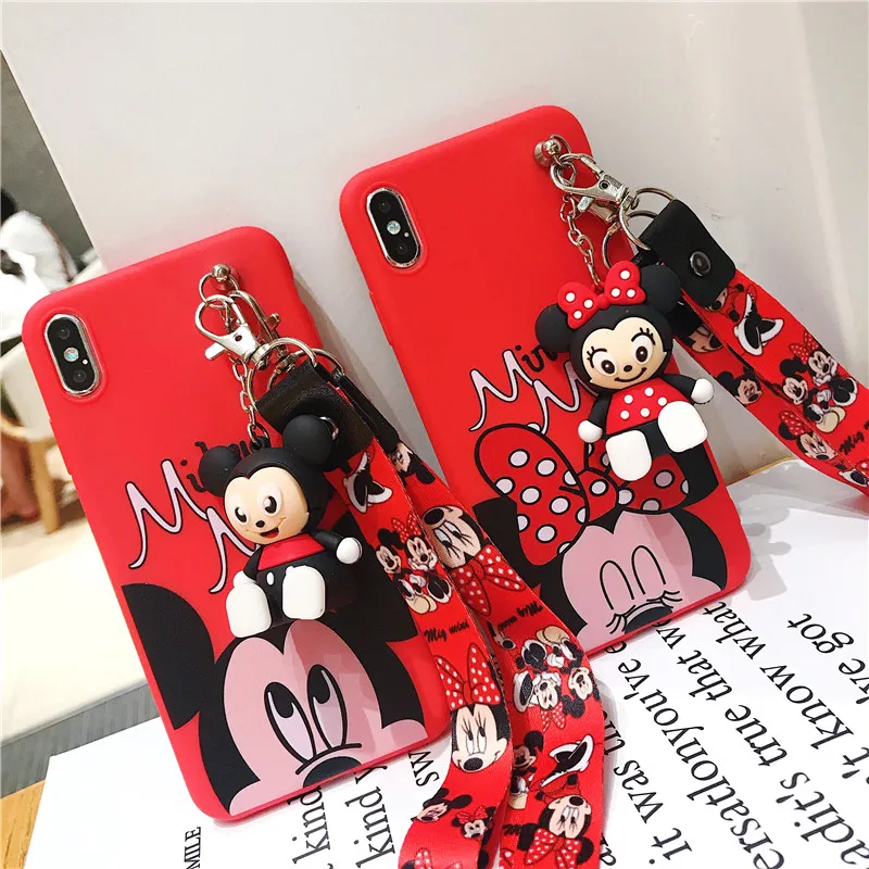 Ремешок Минни Маус чехол для телефона для huawei P20 P30 Lite Pro Nova Lite Plus 2 2S 2i ремешок-Держатель подставка силиконовый чехол
