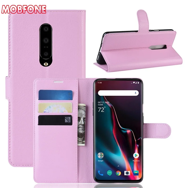Роскошный чехол из искусственной кожи для Oneplus 7 Pro откидной Чехол-бумажник полный