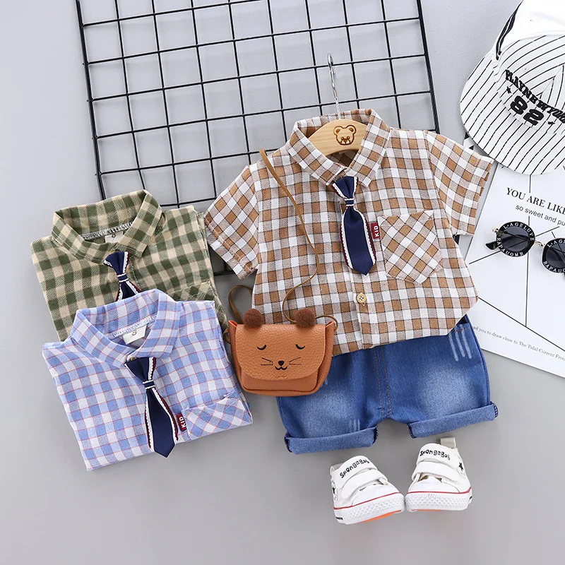 Летний спортивный костюм для мальчиков и девочек BibiCola футболка штаны