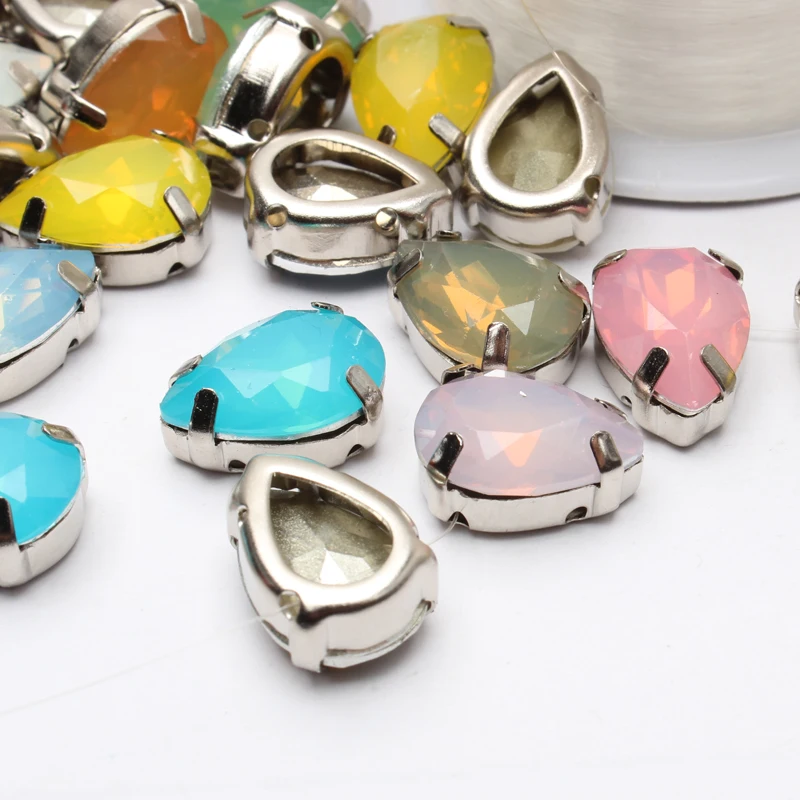 13X18MM Water drop Mix color Sew on Resin Stones Opal Rhinestones For Garment DIY Free Shipping | Дом и сад