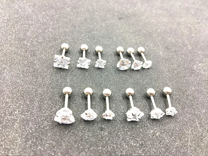Пересылка 20 шт. Украшения для тела-уха Tragus/HELIX БАР/Стад aaacz камни зубец набор круглый /площадь/треугольник/звезда/сердце все ясно