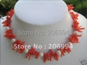 Ожерелье из натурального красного кораллового жемчуга искусственный белый