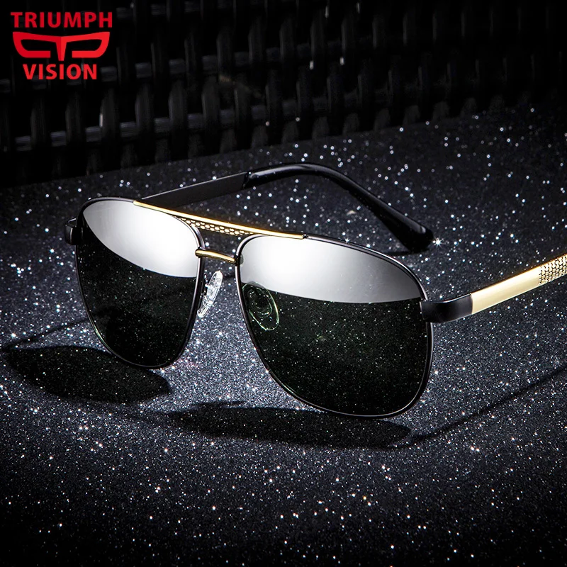Солнцезащитные очки TRIUMPH VISION мужские поляризационные с градиентными зелеными