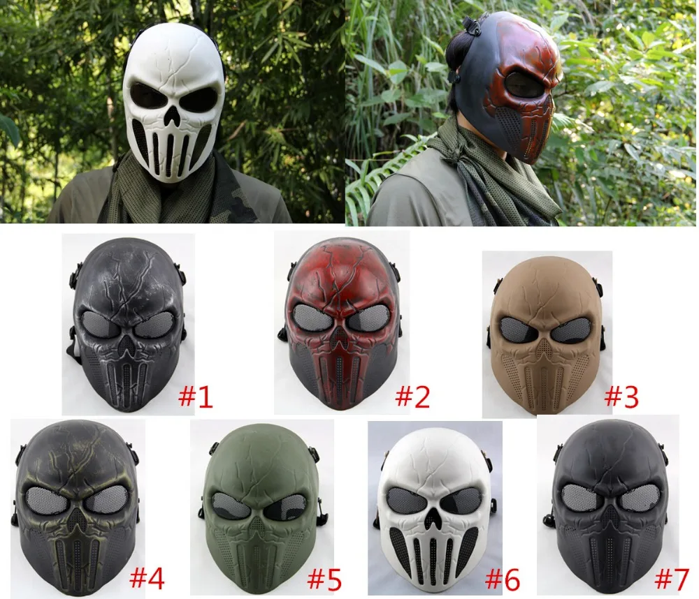 Новинка хит продаж 7 видов цветов страйкбола маска Череп полная защитная военный