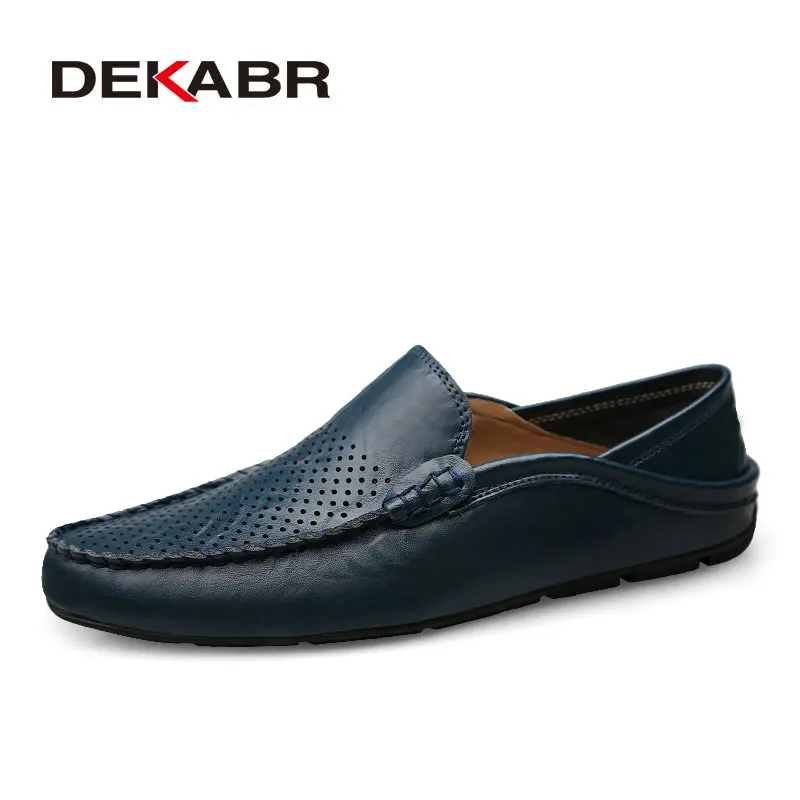02 Blue Green Мужские кожаные туфли на плоской подошве DEKABR, желто-коричневая кожаная дизайнерская удобная повседневная обувь ручной работы, с мягкой подошвой, размеры 38-46, лето - Цвет: 02 Blue Green
