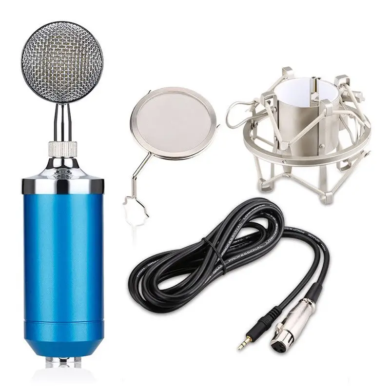 Фото BM-8000 Professional Sound Studio Recording Condenser Wired Microphone With 3.5mm Plug Stand Holder Pop Filter for KTV №2