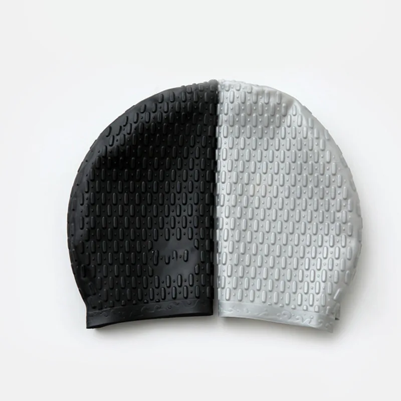 Elastic Silicone Swimming Cap Unisex Long Hair Bubble Caps Protect Ear Wrap Waterproof For Women Men Swim Pool Accessories | Спорт и