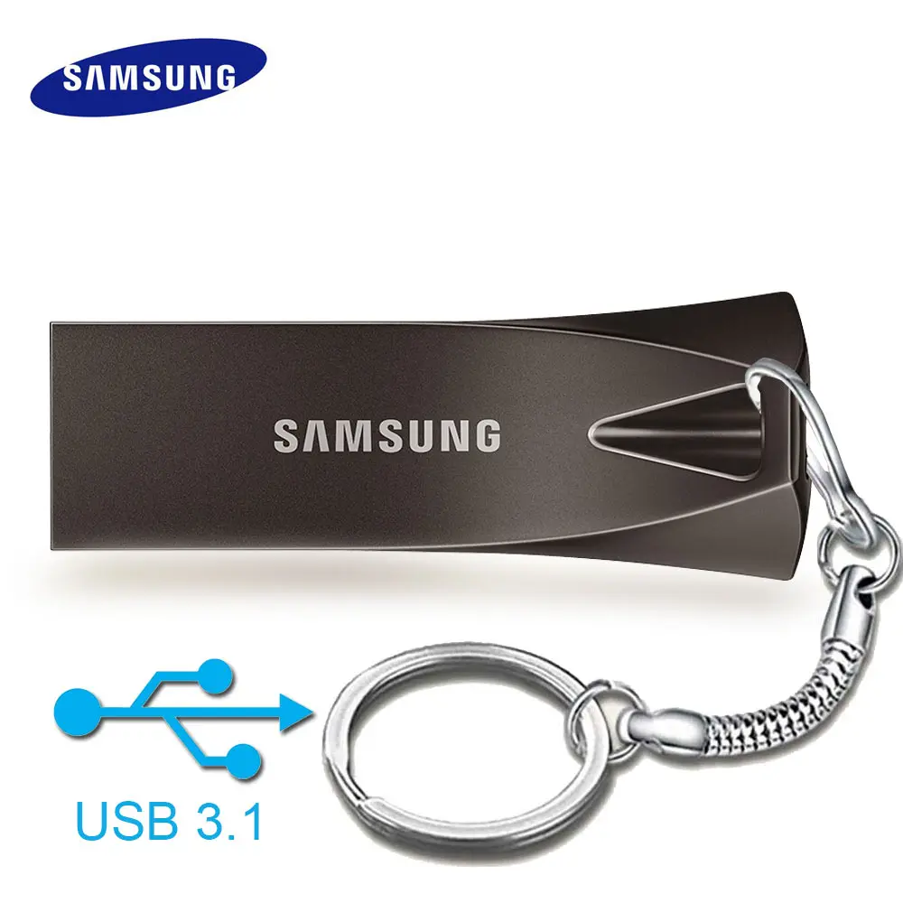 samsung металлический usb флеш-накопитель 3,0 cle usb флеш-накопитель 32 Гб 64 Гб 128 ГБ Флешка плюс usb3.1 Высокоскоростной Диск на ключ - Цвет: Gray-BE4-Standard