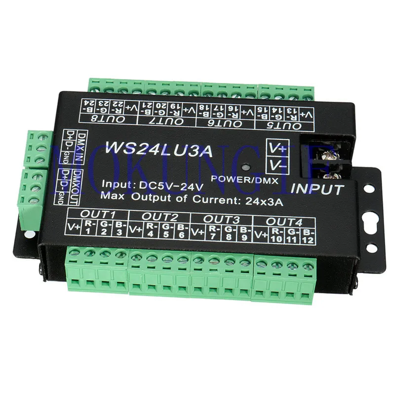 Fast shipping 10Pcs 24CH DMX Controller 512 Decoder RGB LED Strip Module Dump Node 24x3A WS24LU3A 5-24V | Лампы и освещение