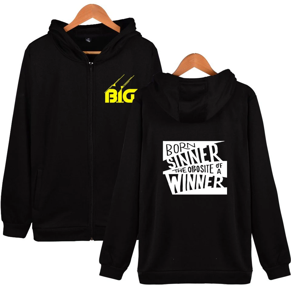 Новинка толстовка на молнии BIGGIE Мужская размера плюс 4XL зимняя одежда в стиле хип