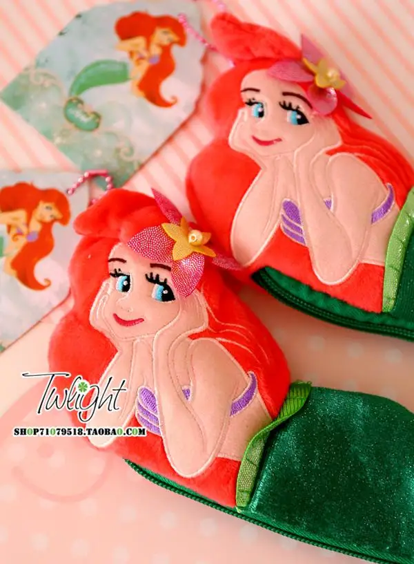 Мультфильм милый каваи Русалочка Ариэль принцесса кошелек плюшевая игрушка рыба ручка Сумка милая красивая рыба кошелек подарок на день рождения для девочки