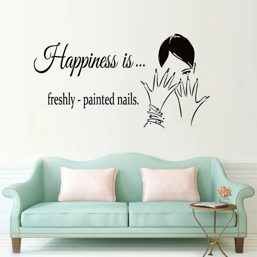 

Polish Nail Wall Decal Nails Quote Wall Window Sticker Beauty Salon Decor Removable Nail Art Design Wall Window Poster AY1621