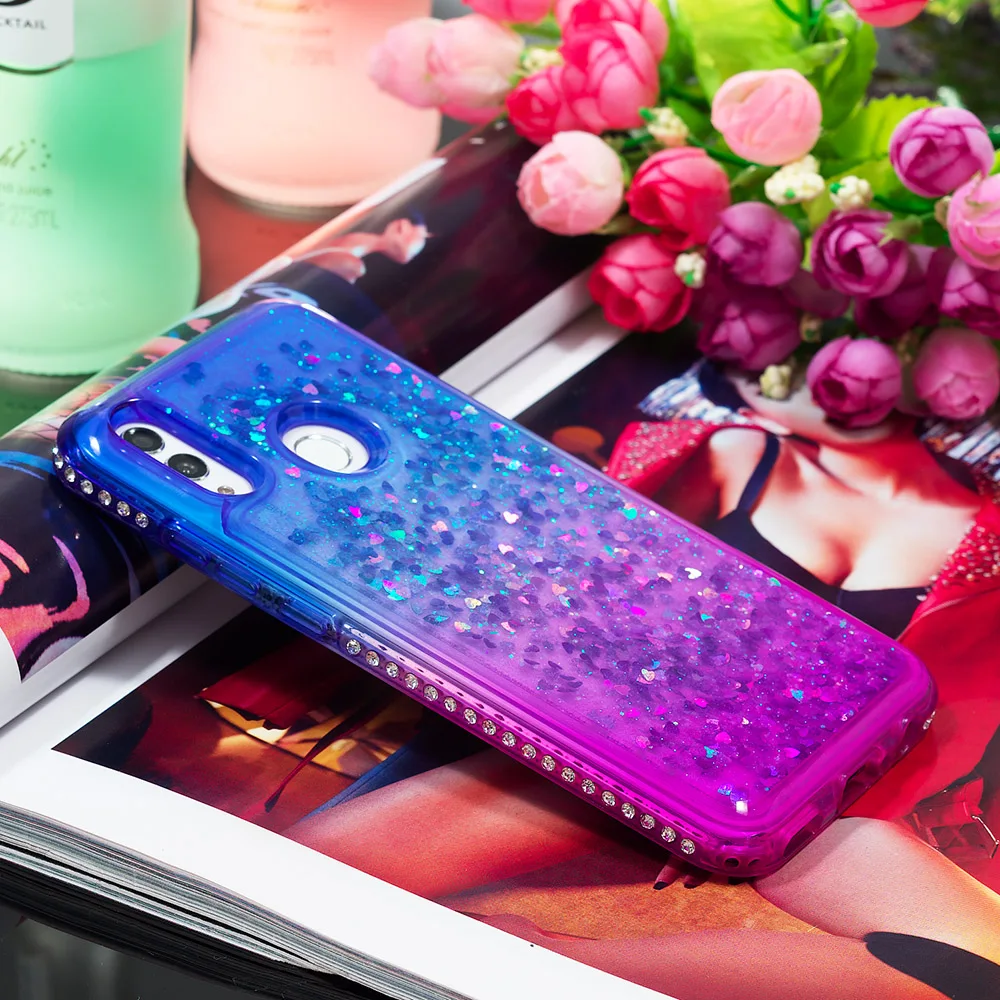 Алмазный блестящий чехол для huawei Honor 10 Lite 7C 7A Y5 Y6 градиентный чехол с сияющими блестками для huawei mate 20 Lite Pro P Smart