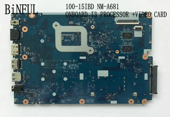Материнская плата BiNFUL CG410 / CG510 NM-A681 для ноутбука LENOVO 100-15IBD встроенный процессор I3