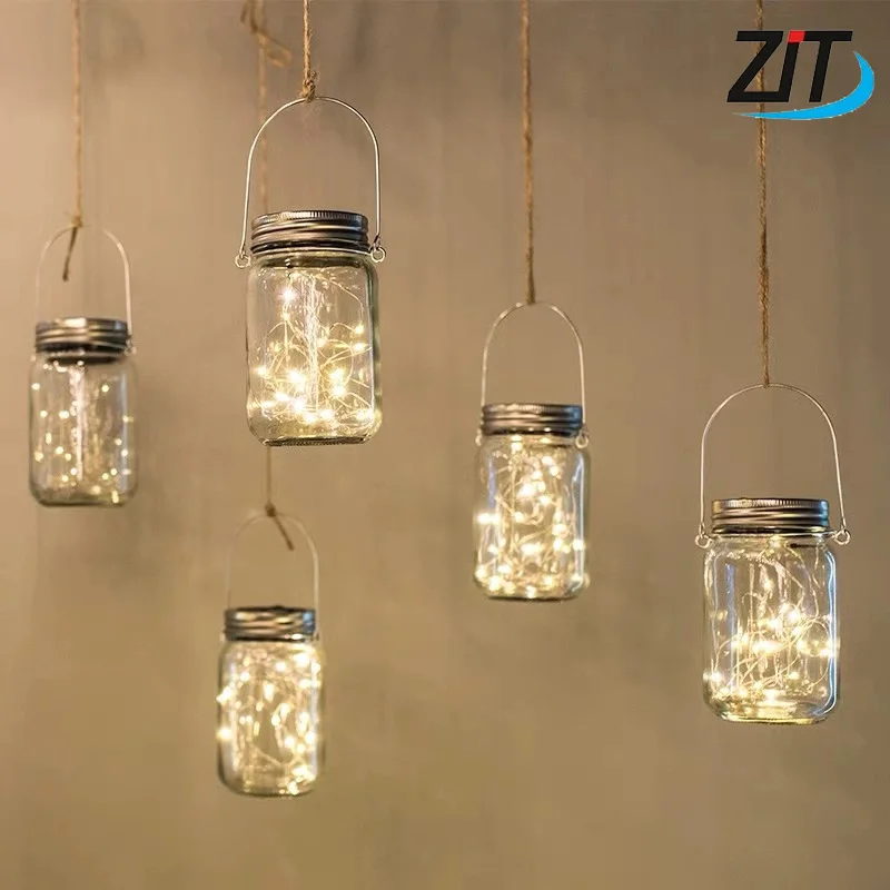 Светодио дный светодиодная Фея солнечный свет для Mason Jar крышка вставка Цвет