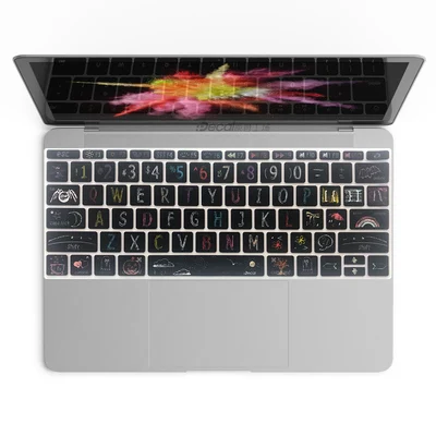 007 Супер Kawaii крышка клавиатуры для Apple MacBook Pro 13 без сенсорной панели A1708 12 дюймов мягкая клавиатура наклейки Защита от пыли и воды - Цвет: 007